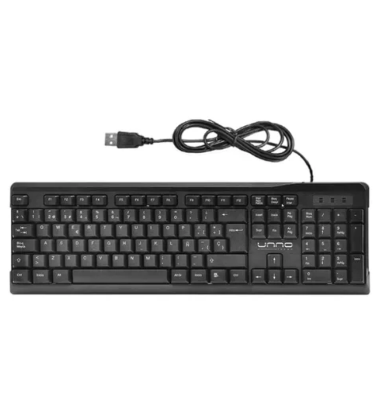 Teclado Pc Unno Tekno Klass Usb Español Negro