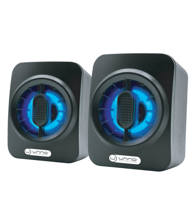 Cornetas Unno Tekno Sp9025bk 6w Gamer Negro 2.0