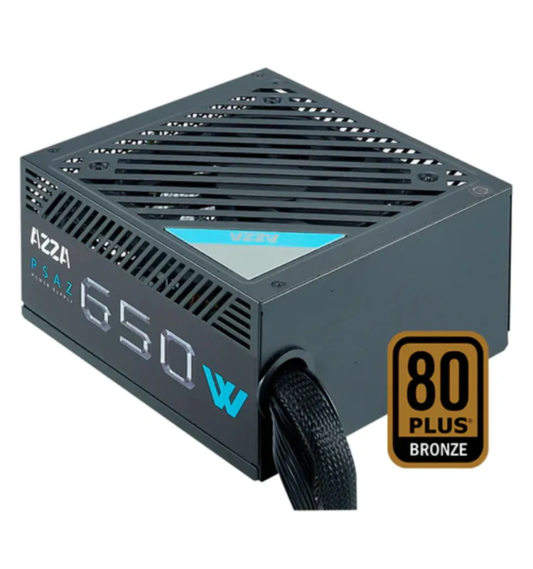 Fuente De Poder Azza 650w Certificada Atx 80 Plus Bronze